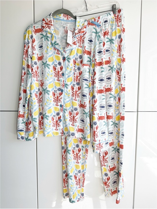 PJ Salvage Other - PJ Salvage 2 Piece Pajama Set Lobster Crab Seafood Boil Size Medium White Red